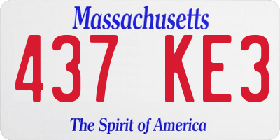 MA license plate 437KE3