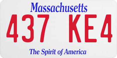 MA license plate 437KE4