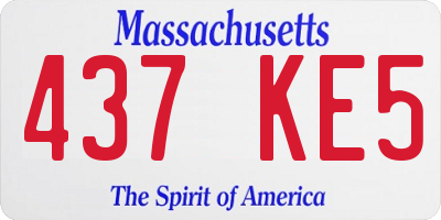 MA license plate 437KE5