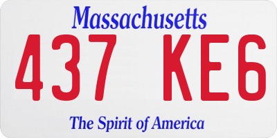 MA license plate 437KE6