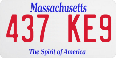 MA license plate 437KE9