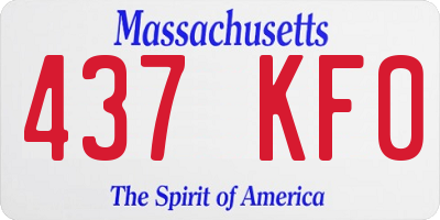 MA license plate 437KF0