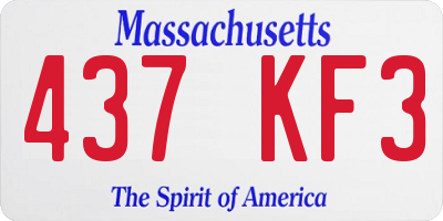MA license plate 437KF3