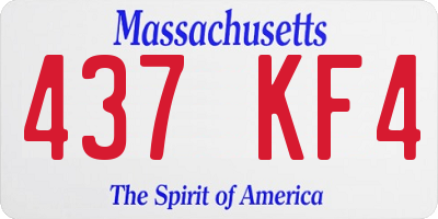 MA license plate 437KF4