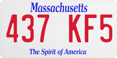 MA license plate 437KF5