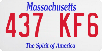 MA license plate 437KF6