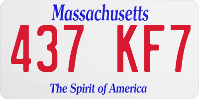 MA license plate 437KF7