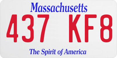 MA license plate 437KF8