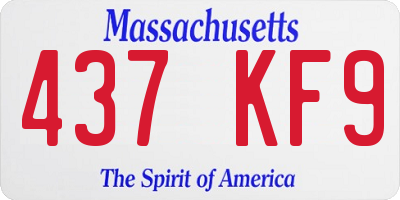 MA license plate 437KF9