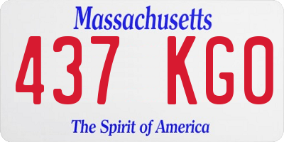 MA license plate 437KG0