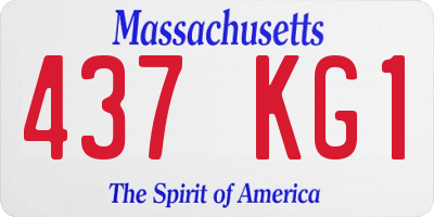 MA license plate 437KG1