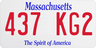 MA license plate 437KG2