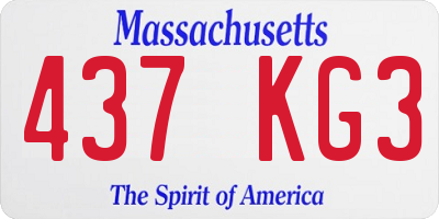 MA license plate 437KG3