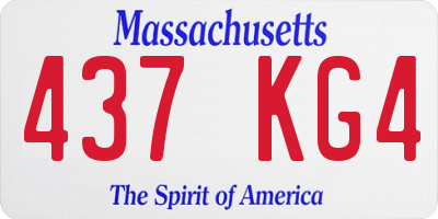 MA license plate 437KG4