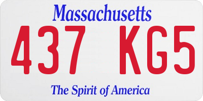 MA license plate 437KG5