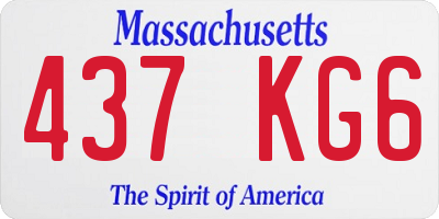 MA license plate 437KG6