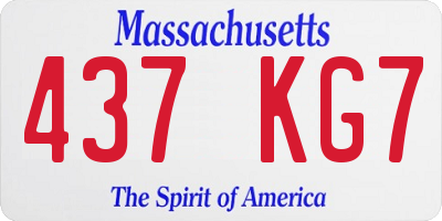 MA license plate 437KG7