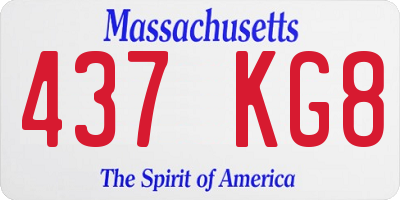 MA license plate 437KG8
