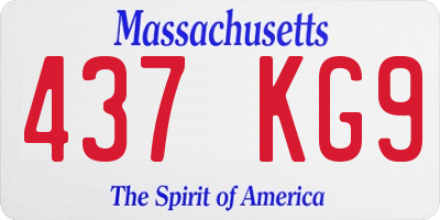 MA license plate 437KG9