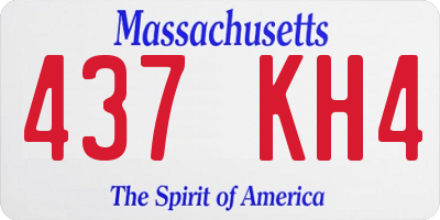 MA license plate 437KH4