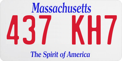 MA license plate 437KH7