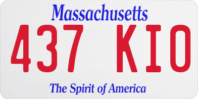 MA license plate 437KI0
