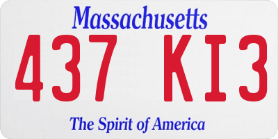MA license plate 437KI3