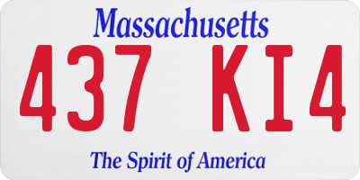 MA license plate 437KI4