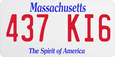 MA license plate 437KI6