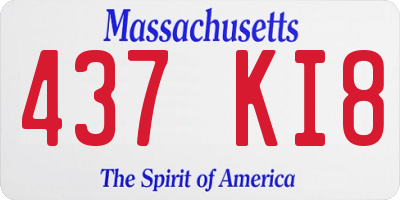 MA license plate 437KI8