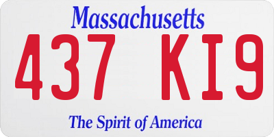 MA license plate 437KI9