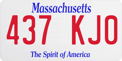MA license plate 437KJ0