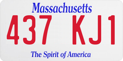 MA license plate 437KJ1