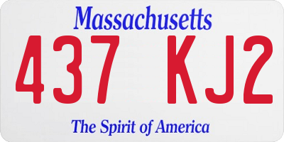 MA license plate 437KJ2