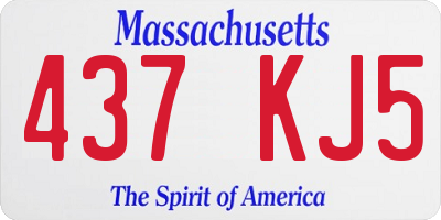 MA license plate 437KJ5