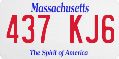 MA license plate 437KJ6
