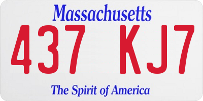 MA license plate 437KJ7