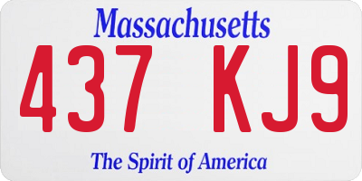 MA license plate 437KJ9