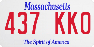 MA license plate 437KK0