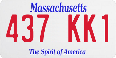 MA license plate 437KK1