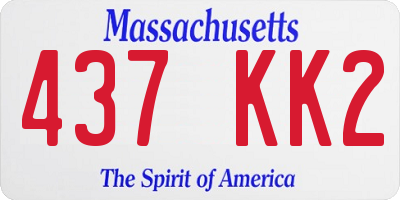 MA license plate 437KK2