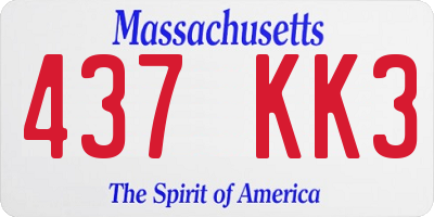 MA license plate 437KK3