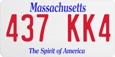 MA license plate 437KK4