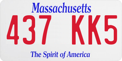 MA license plate 437KK5