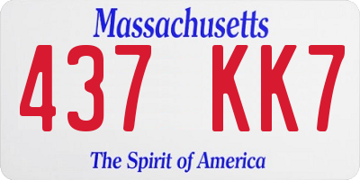 MA license plate 437KK7