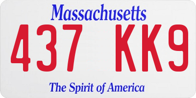MA license plate 437KK9