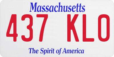 MA license plate 437KL0