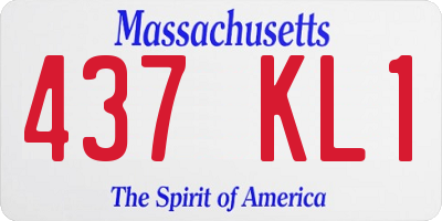 MA license plate 437KL1