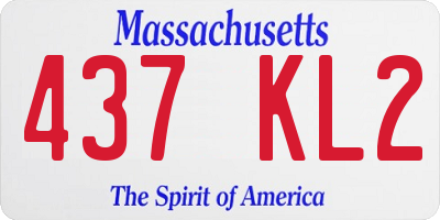 MA license plate 437KL2