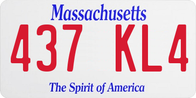 MA license plate 437KL4
